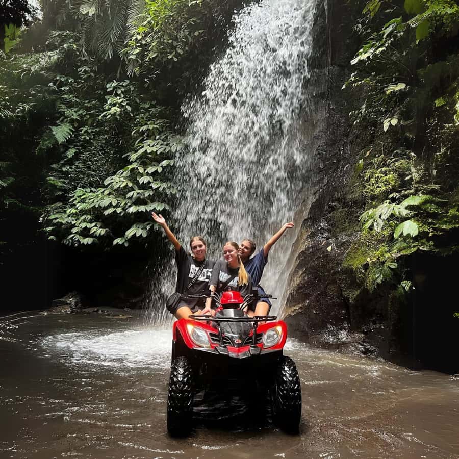 Ubud Bali: Kuber ATV Quad Bike with Long Tunnel & Waterfalls - Rivers, mud, and the famous waterfall crossing