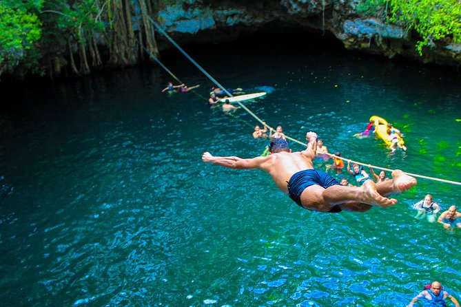 Ultimate 5x1 Combo with ATV, Ziplines, Cenote & Reef Snorkeling - Cenote Verde Lucero offers the calmest pause