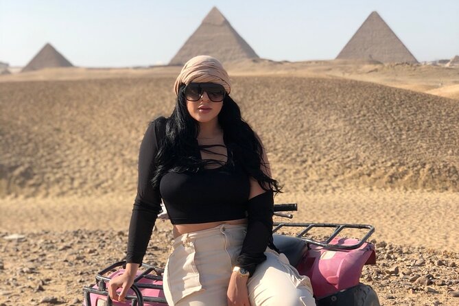 VIP Giza Pyramids,Sphinx,ATV bike,CamelRide,Shopping&DinnerCruise - Camel riding beside the desert monuments